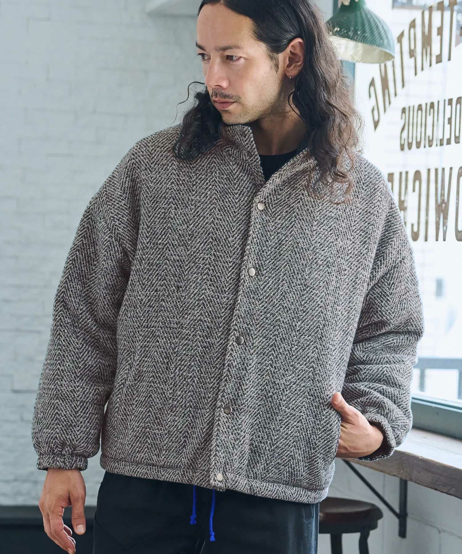 50%OFF【CAMBIO(カンビオ)】ツイードリバーシブル中綿ジャケット(CA-24