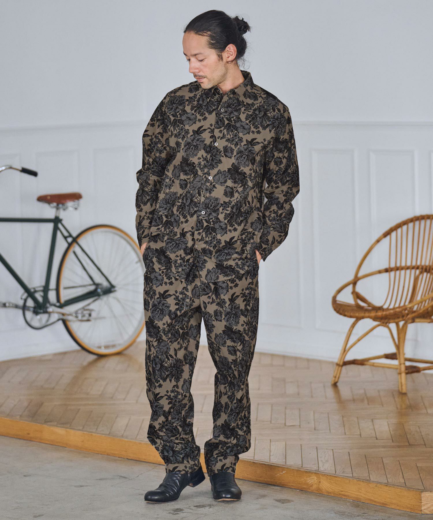 50%OFF【CAMBIO(カンビオ)】花柄コーデュロイリラックスパンツ(CA-24