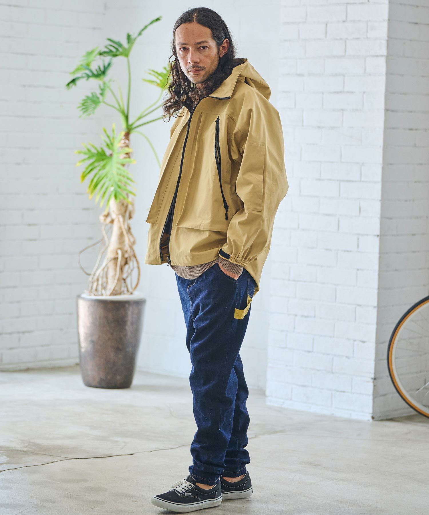 50%OFF【CAMBIO(カンビオ)】ビッグフーデッドマウンテンパーカー