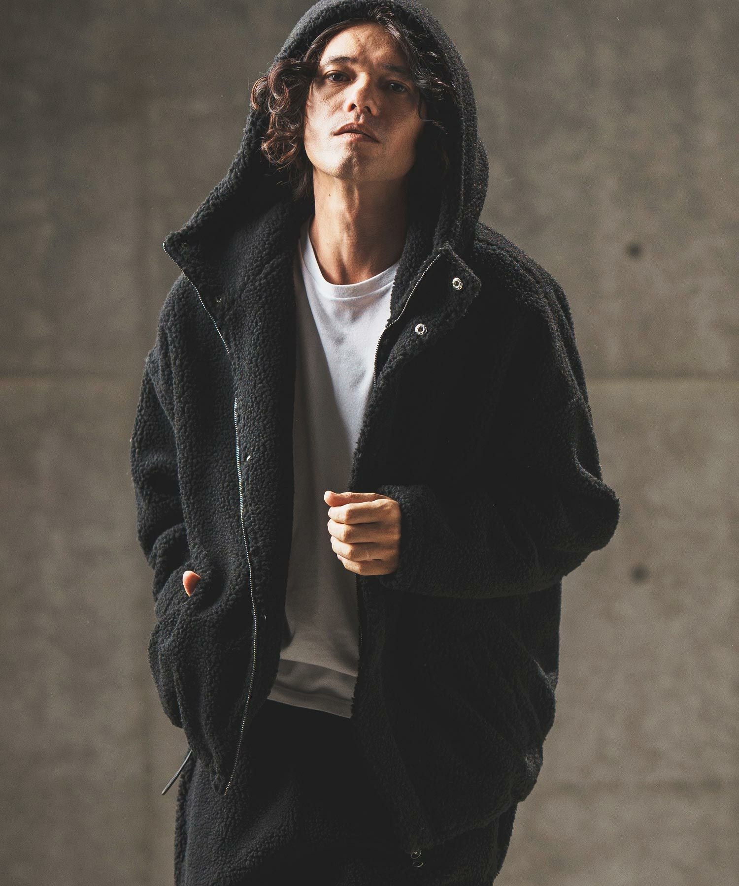 30%OFF【GLIMCLAP(グリムクラップ)】Boa hooded blouson ボア