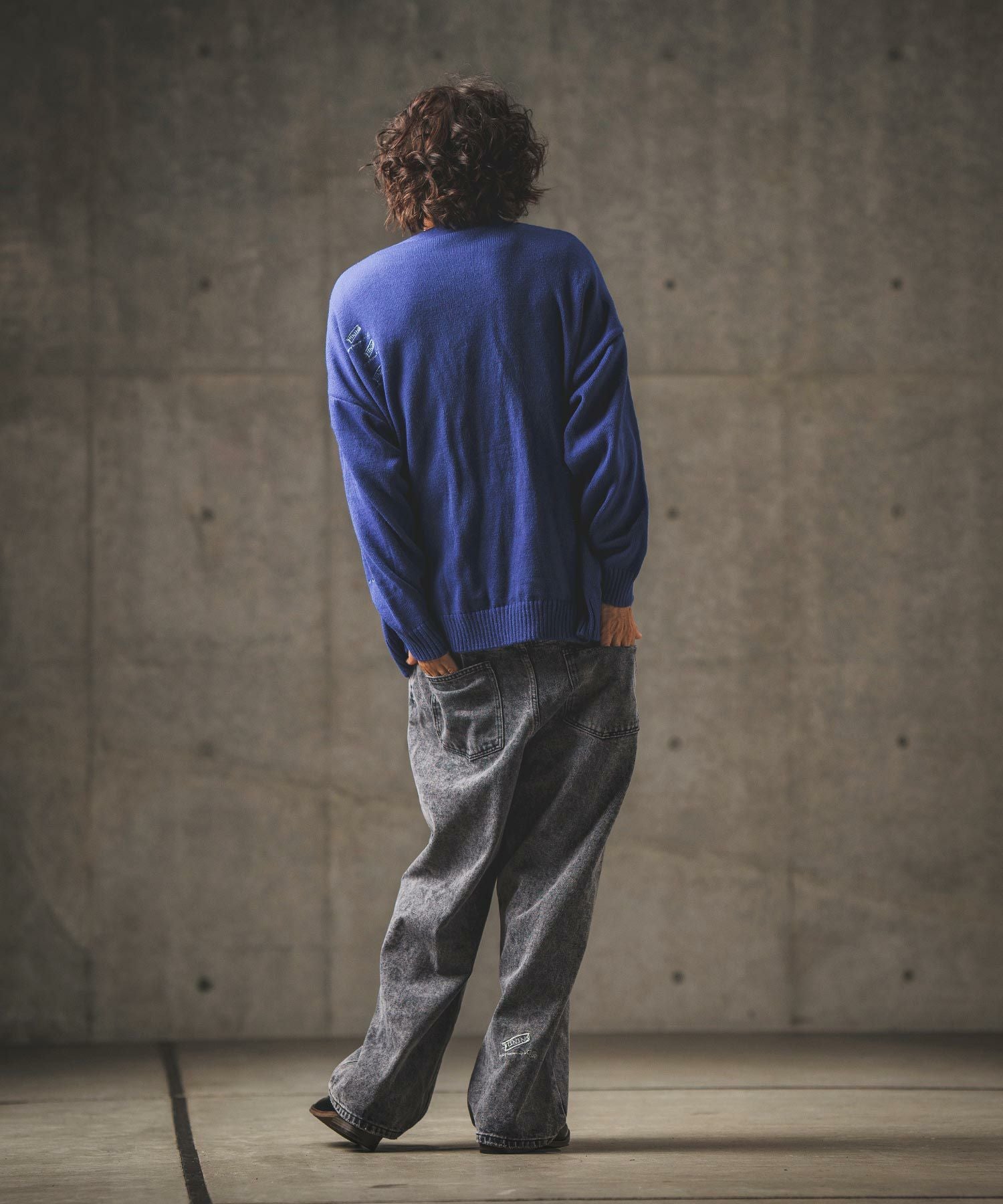 50%OFF【GLIMCLAP(グリムクラップ)】Chemical processing denim wide