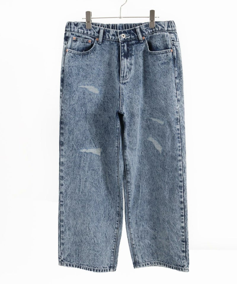 50%OFF【GLIMCLAP(グリムクラップ)】Chemical processing denim wide 