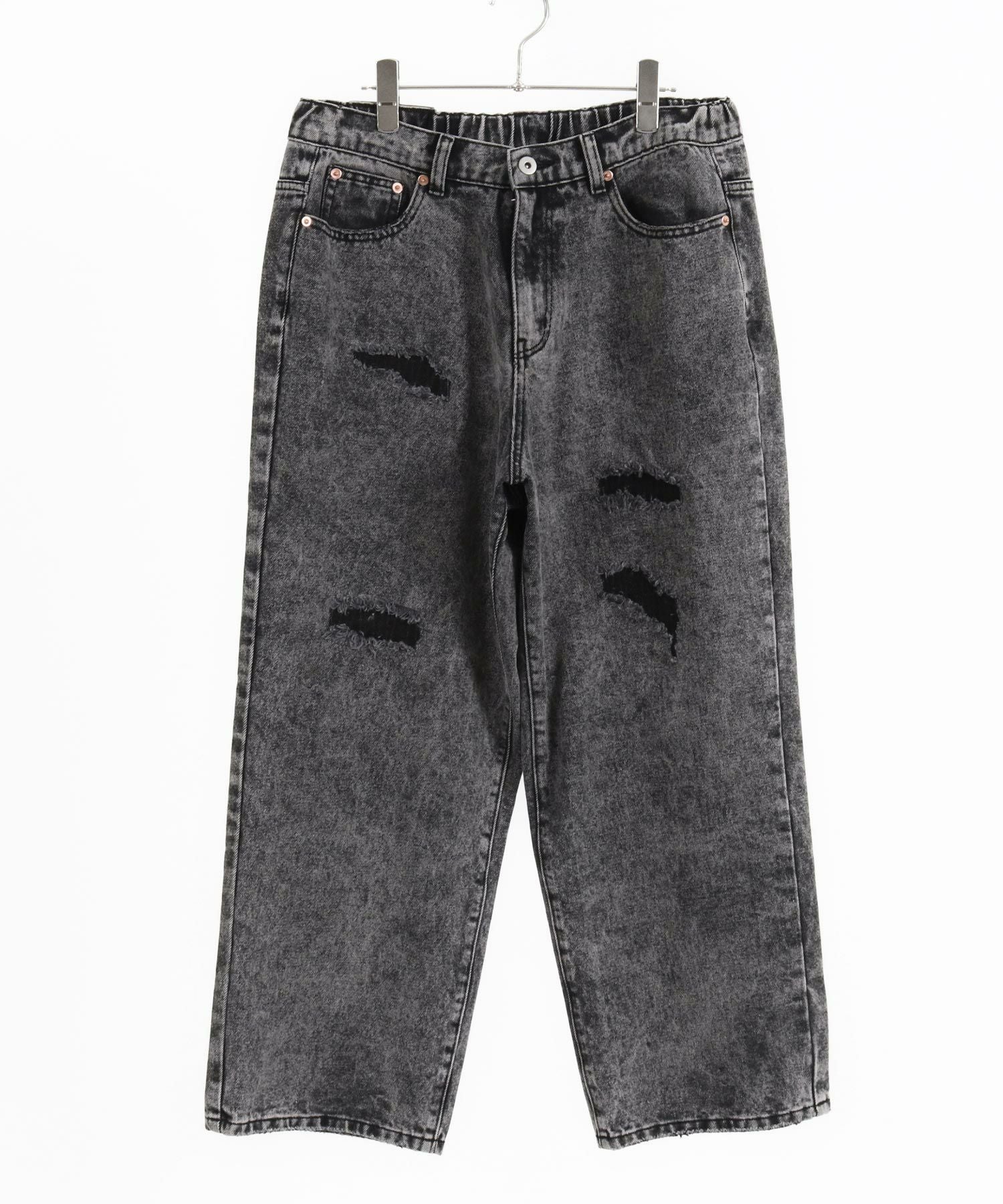50%OFF【GLIMCLAP(グリムクラップ)】Chemical processing denim wide