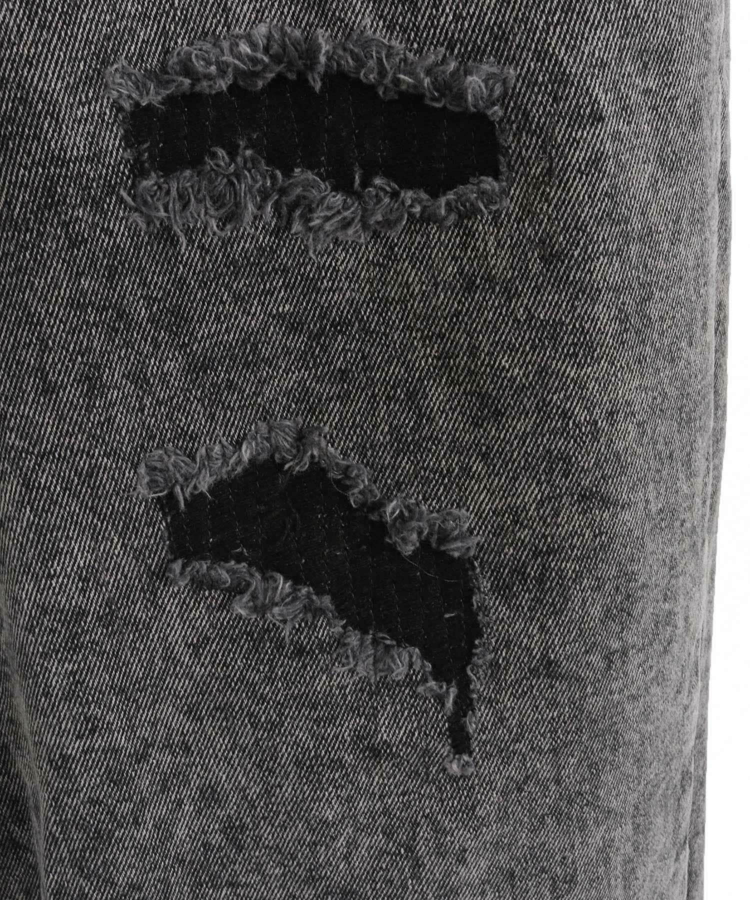 50%OFF【GLIMCLAP(グリムクラップ)】Chemical processing denim wide