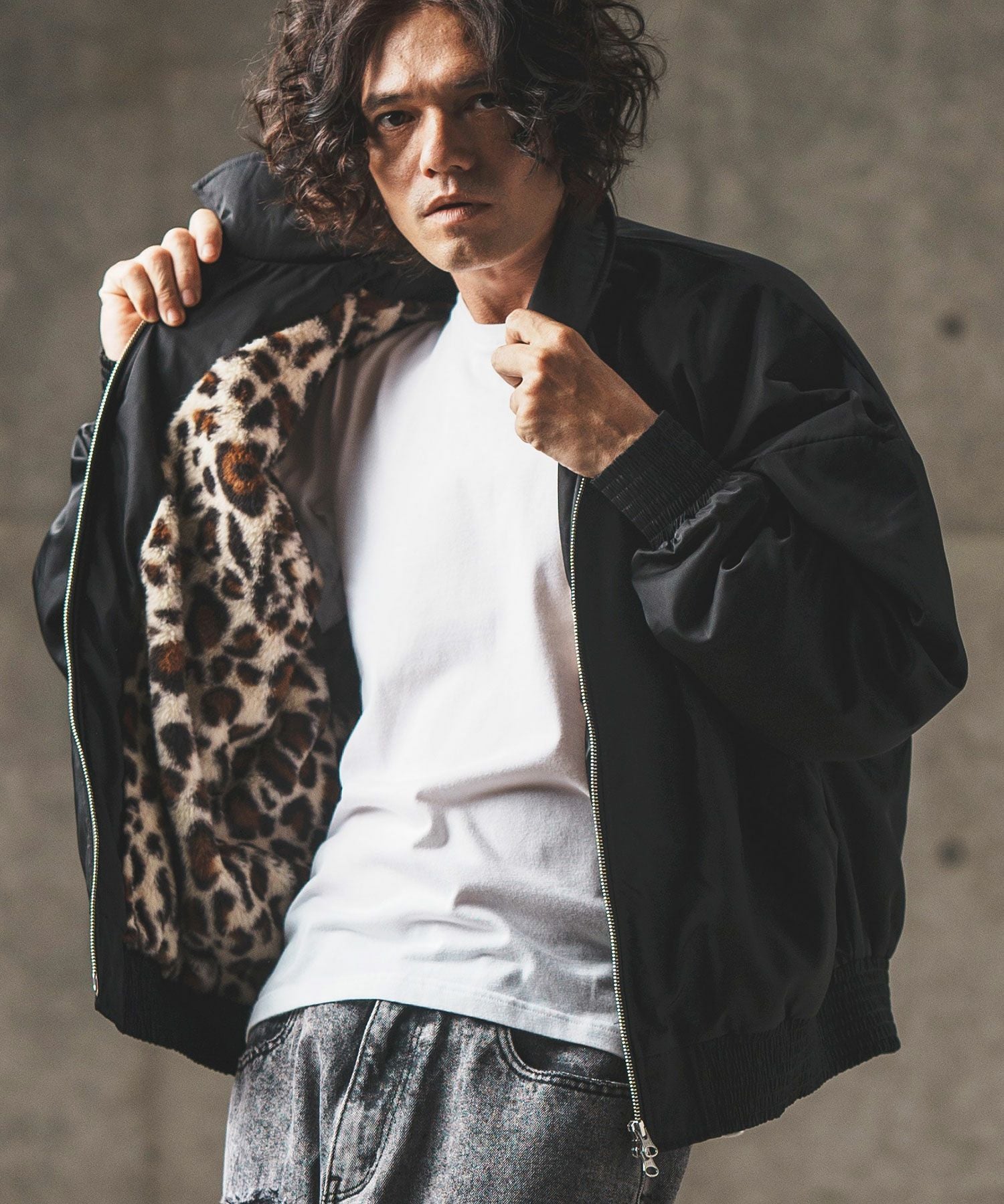 30%OFF【GLIMCLAP(グリムクラップ)】 Ripstop nylon × shaggy leopard