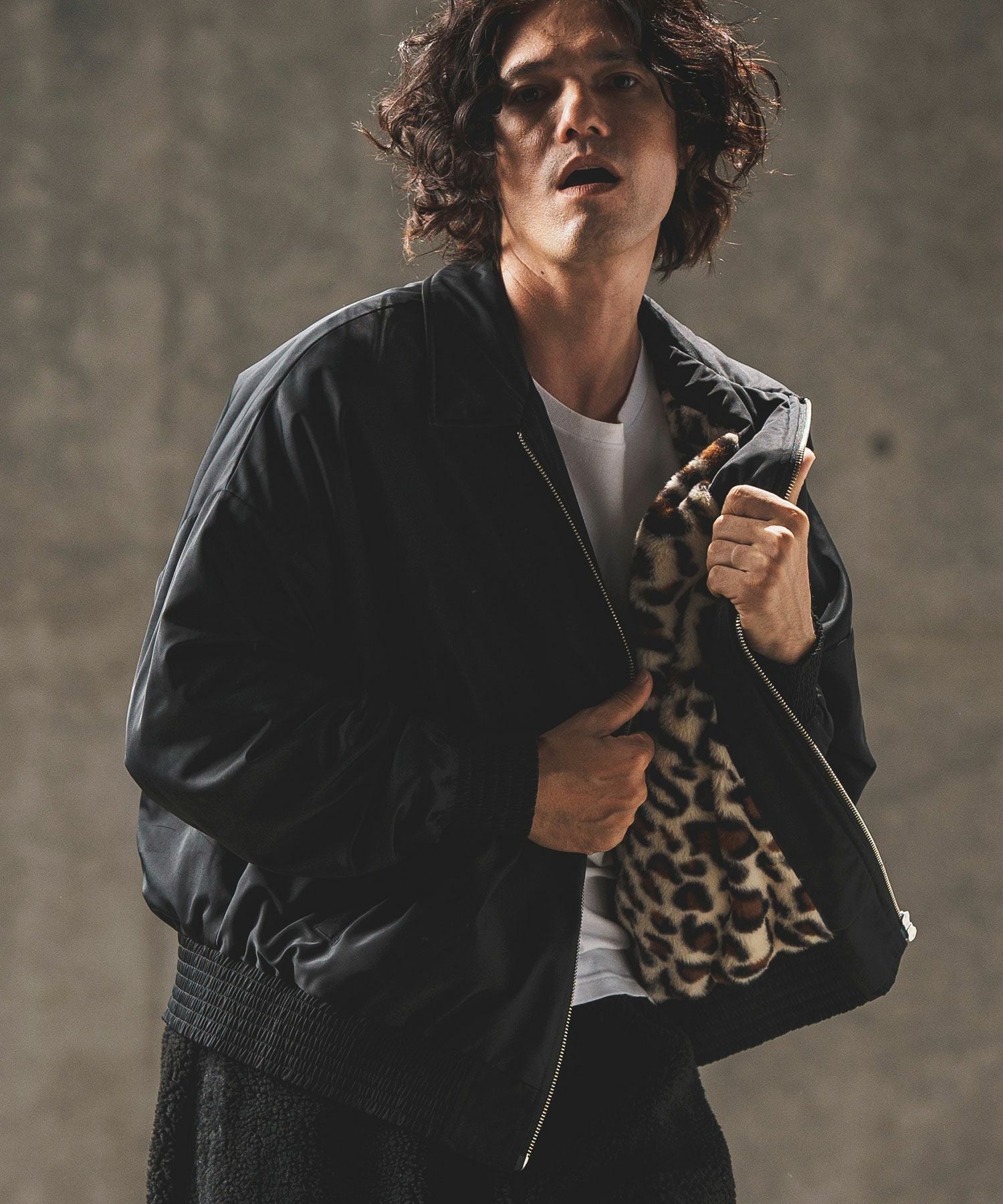GLIM CLAP ジャケット　レオパード柄 M オールシーズン　新品 30%OFF【GLIMCLAP(グリムクラップ)】 Ripstop nylon × shaggy leopard