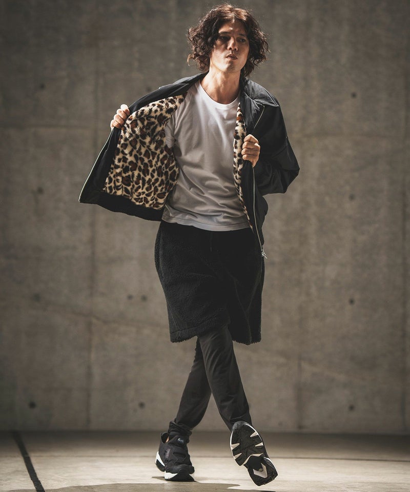 30%OFF【GLIMCLAP(グリムクラップ)】 Ripstop nylon × shaggy leopard 
