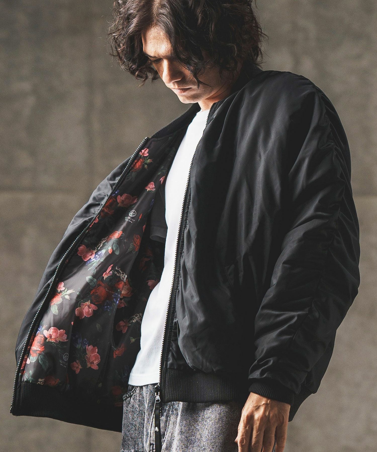 60%OFF【GLIMCLAP(グリムクラップ)】 Reversible flight jacket