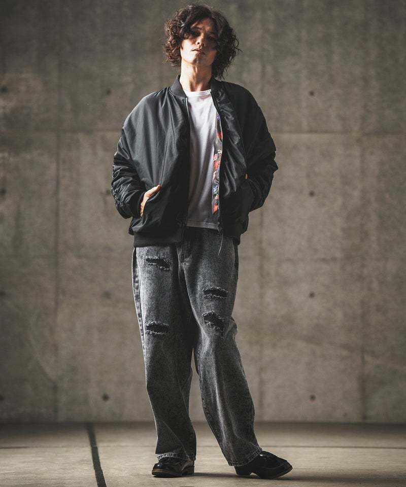60%OFF【GLIMCLAP(グリムクラップ)】 Reversible flight jacket 