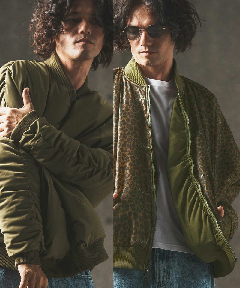 60%OFF【GLIMCLAP(グリムクラップ)】 Reversible flight jacket 