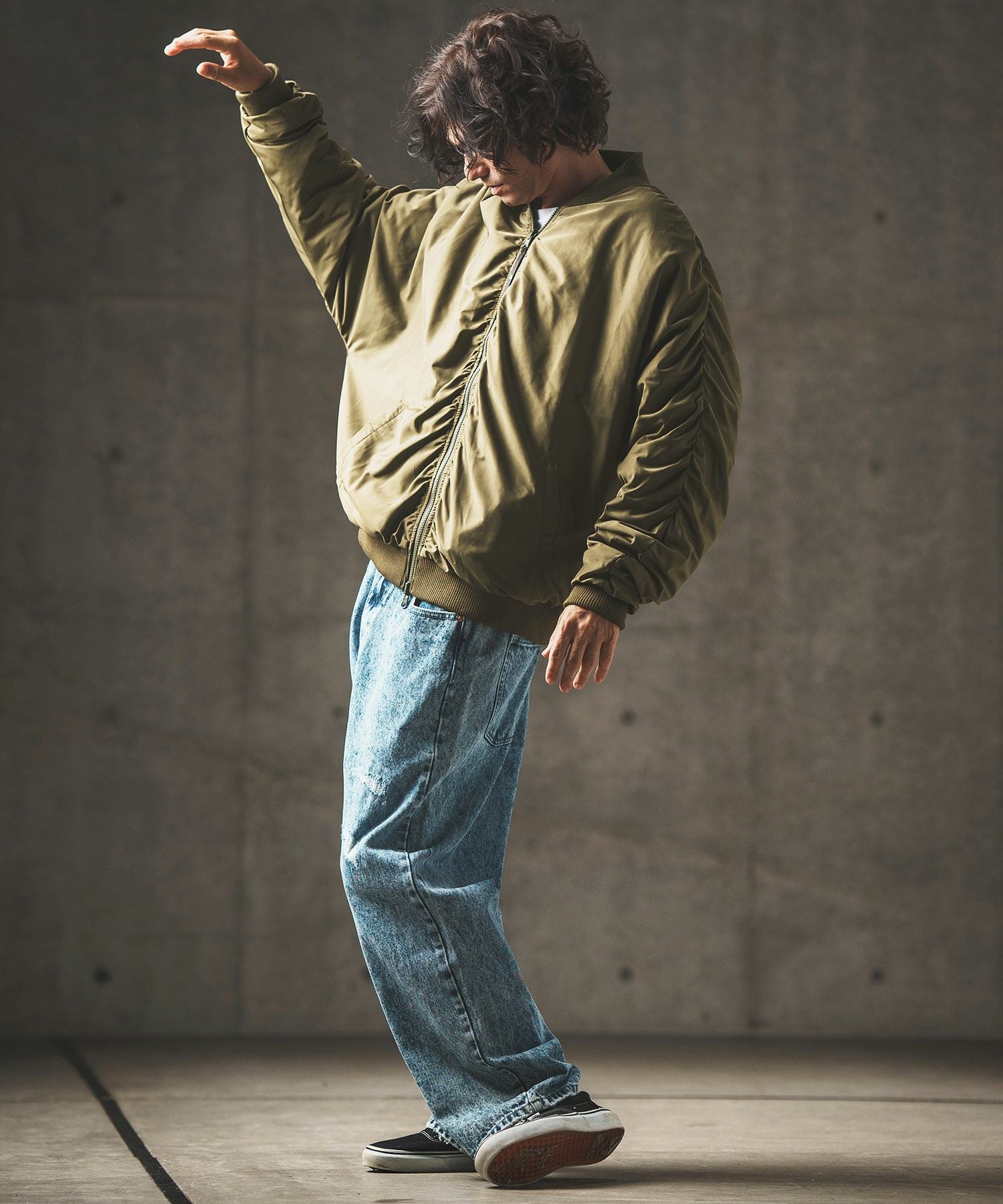 60%OFF【GLIMCLAP(グリムクラップ)】 Reversible flight jacket