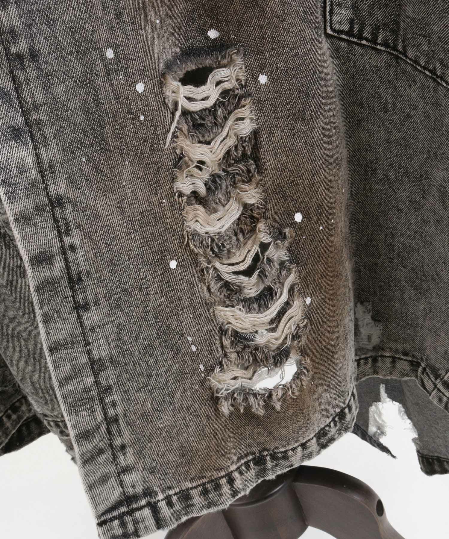 50%OFF【GLIMCLAP(グリムクラップ)】Used processing denim gown-ish