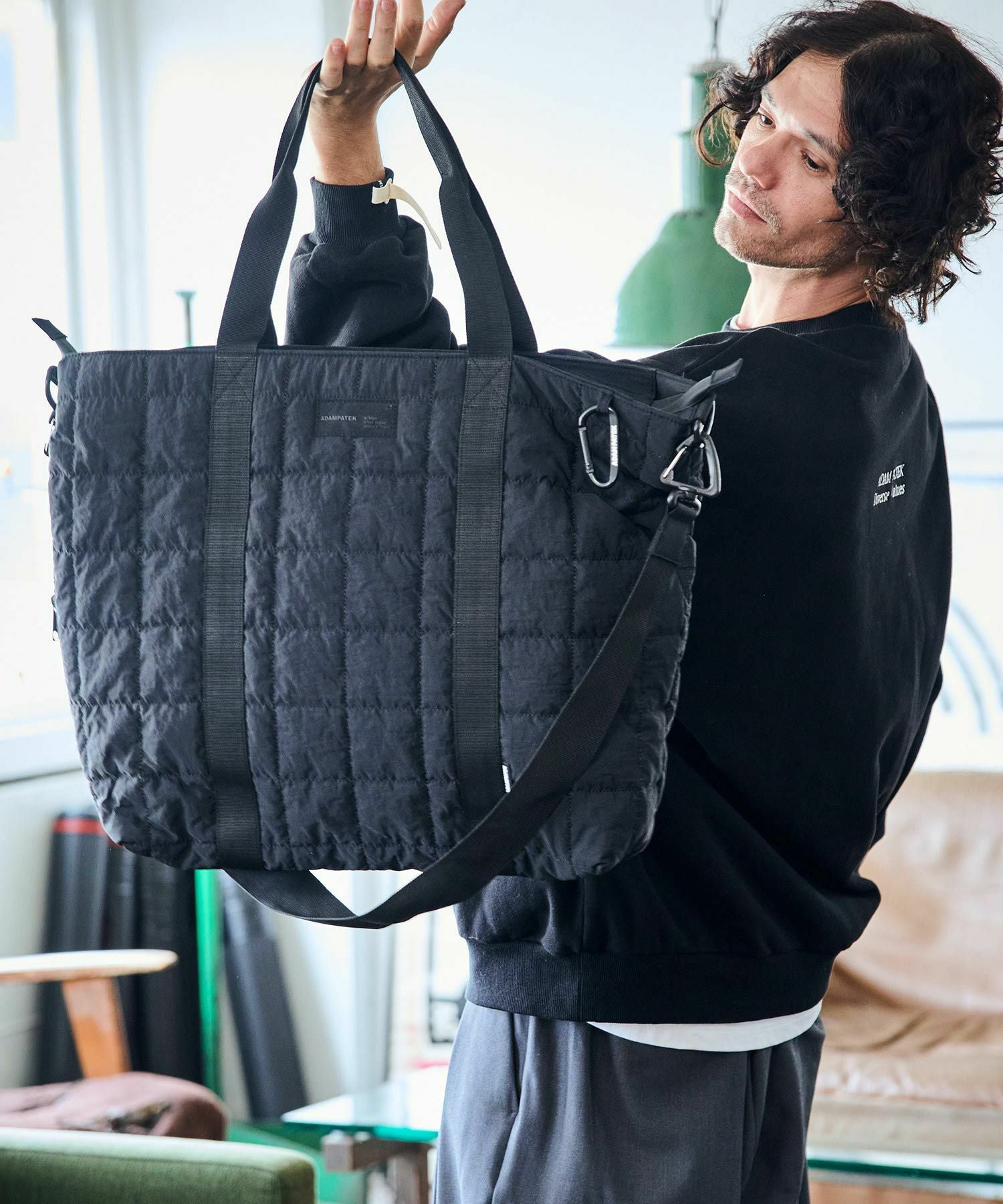 ADAM PATEK(アダムパテック)】square quilt shoulder tote bag ビッグ 