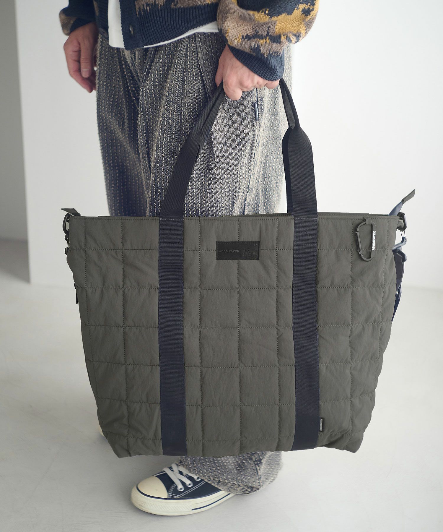 ADAM PATEK(アダムパテック)】square quilt shoulder tote bag ビッグ