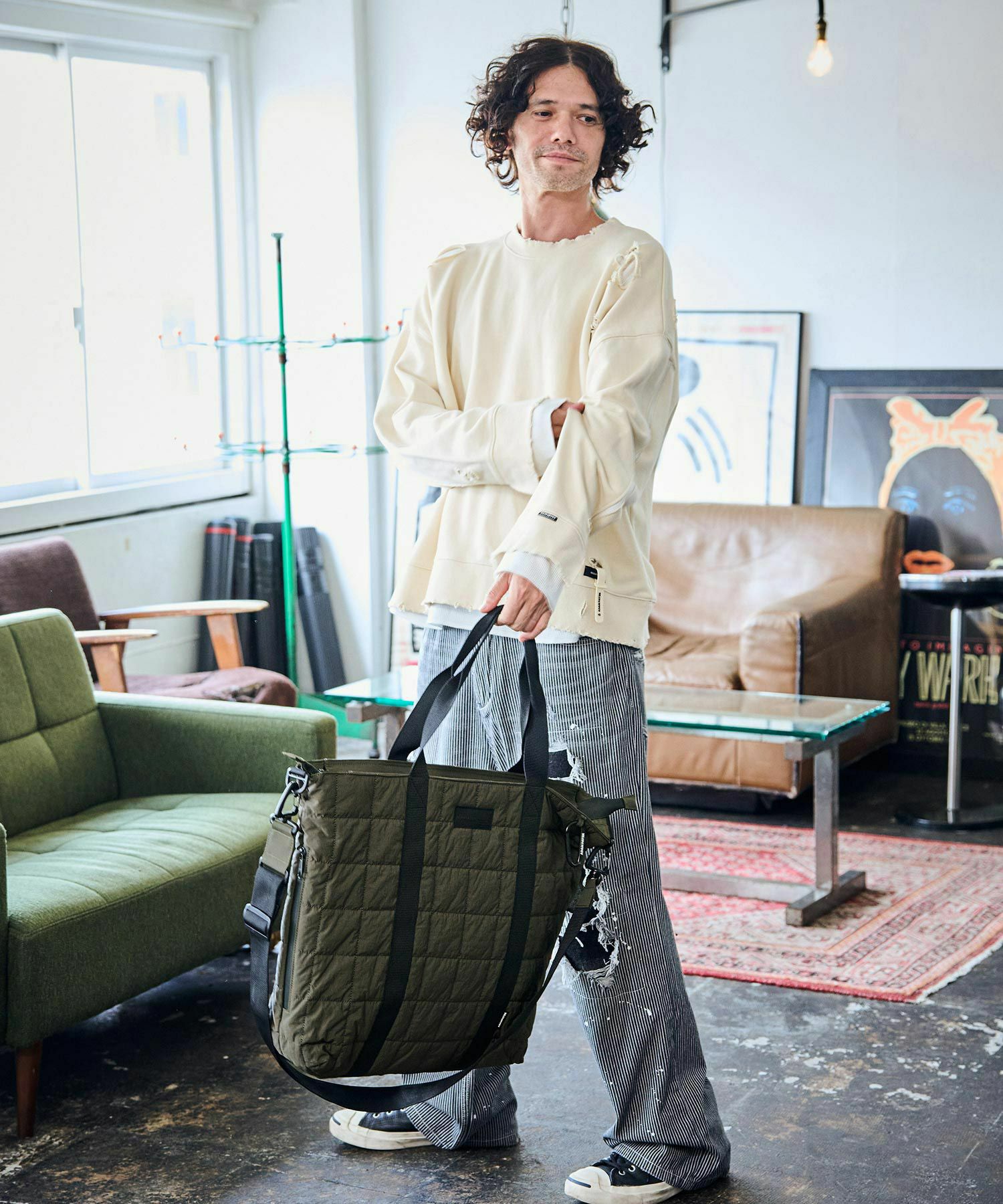 ADAM PATEK(アダムパテック)】square quilt shoulder tote bag ビッグ