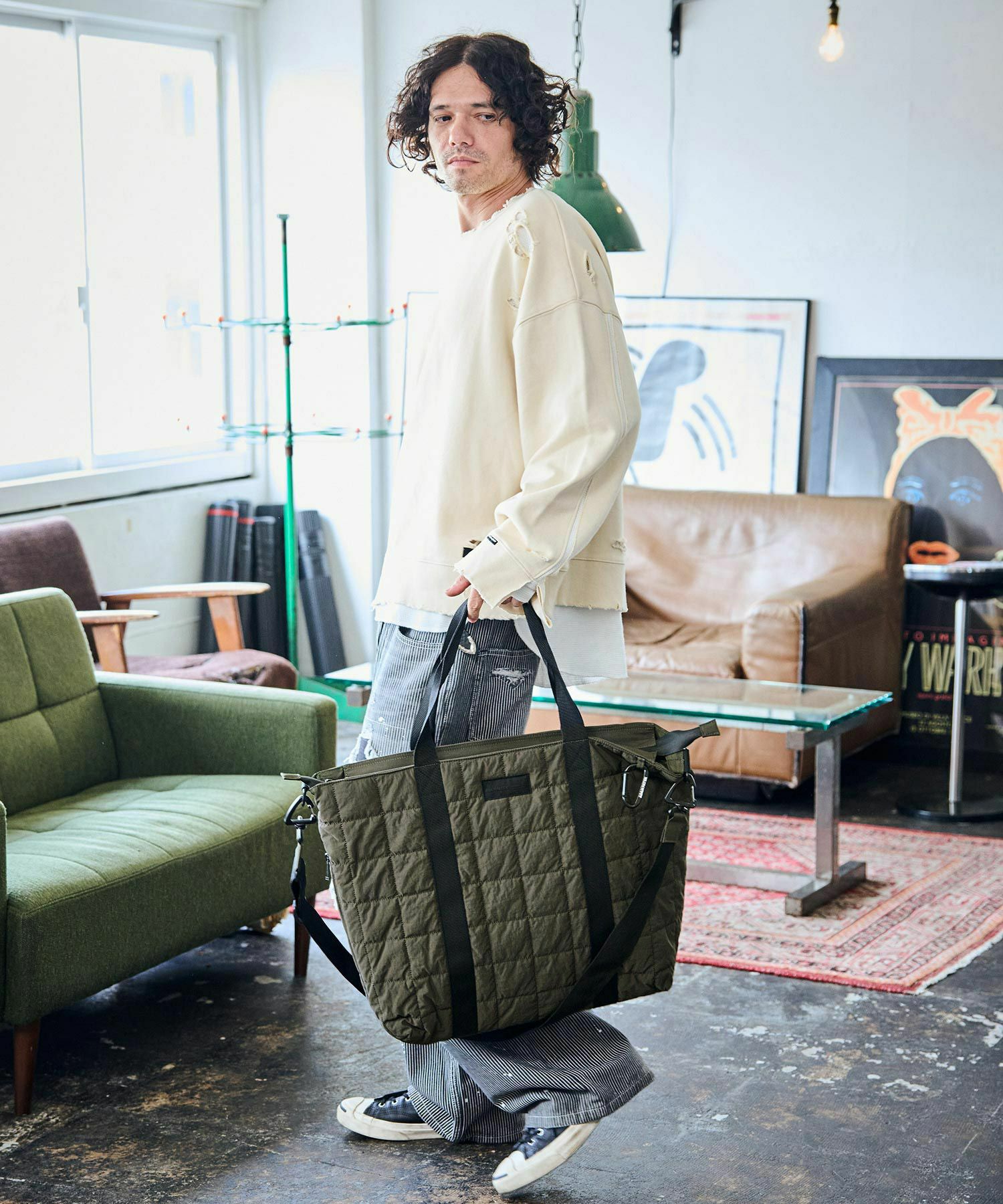 ADAM PATEK(アダムパテック)】square quilt shoulder tote bag ビッグ ADAM PATEK(アダムパテック)】square quilt shoulder tote bag ビッグ