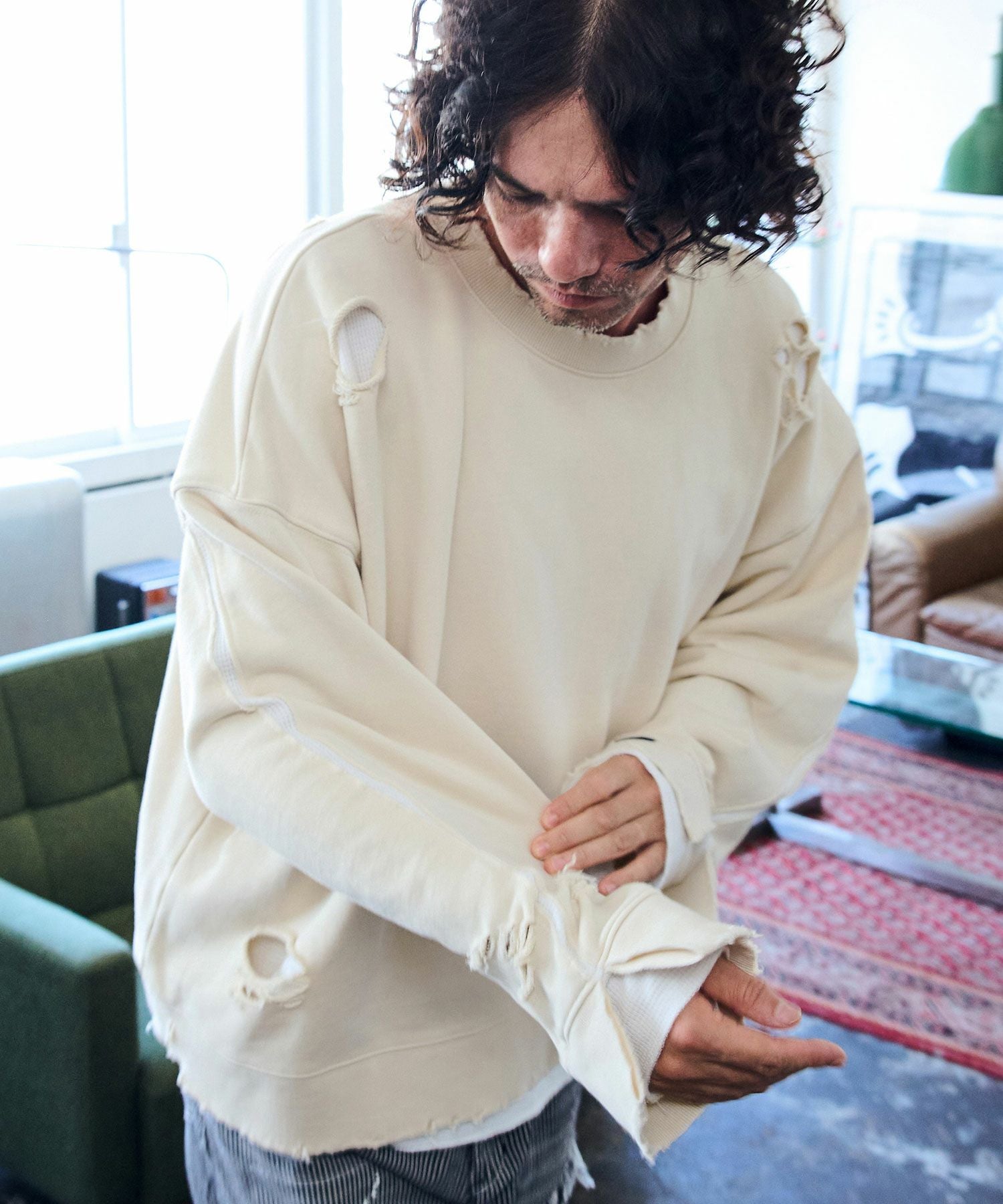 ADAM PATEK(アダムパテック)】damage layered pullover プルオーバー