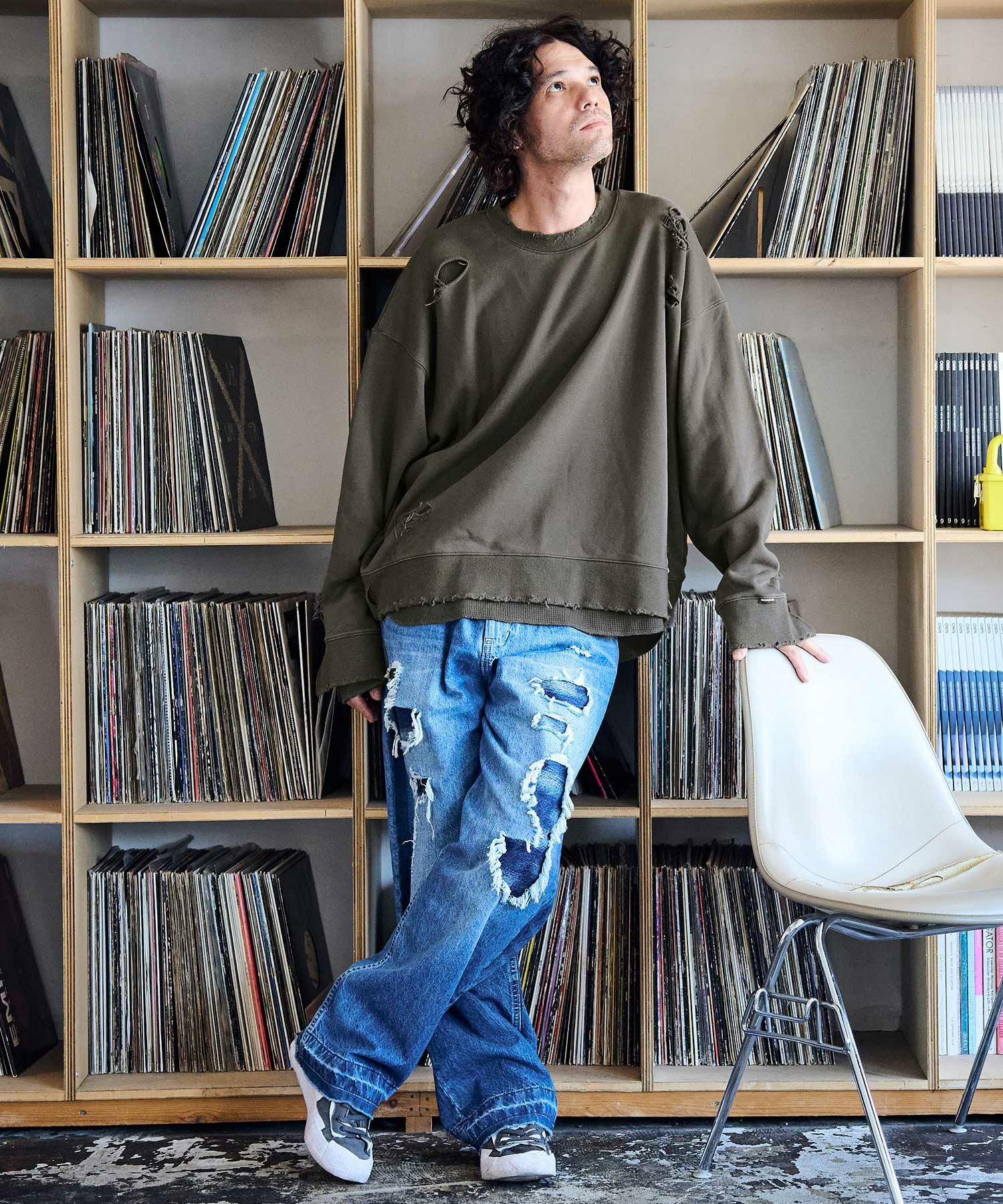 ADAM PATEK(アダムパテック)】damage layered pullover プルオーバー