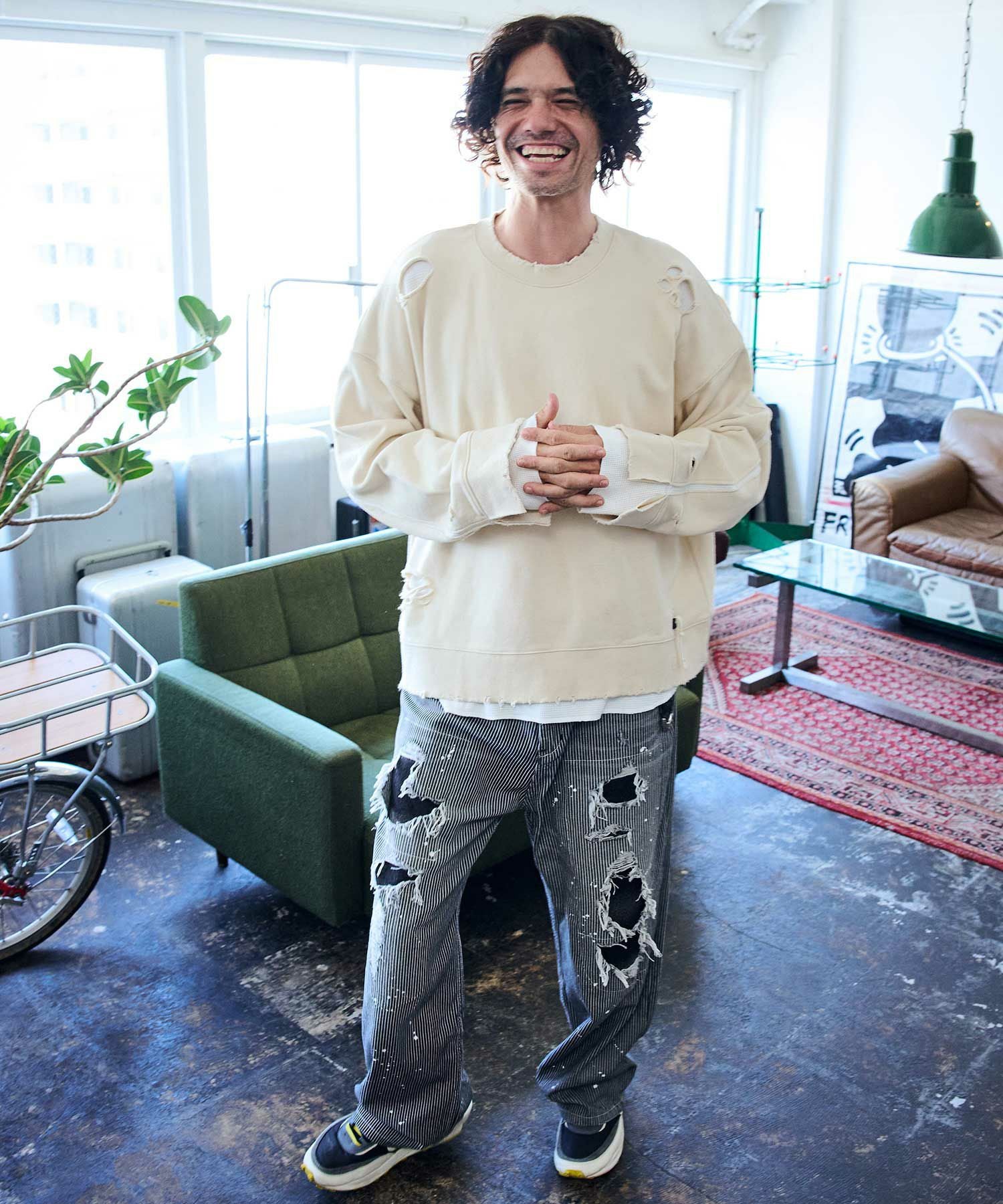 ADAM PATEK(アダムパテック)】damage layered pullover プルオーバー