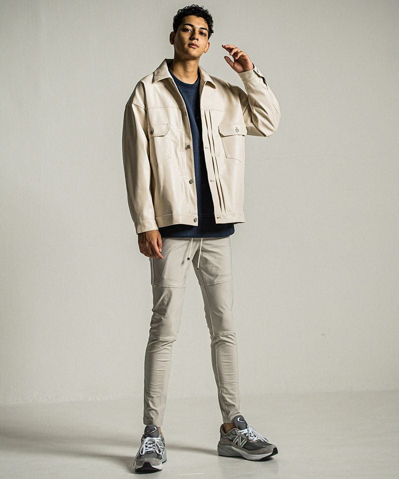 RESOUND CLOTHING  サイドライン エコレザーPT新品 50%OFF【RESOUND CLOTHING(リサウンドクロージング)】Johnson LINE