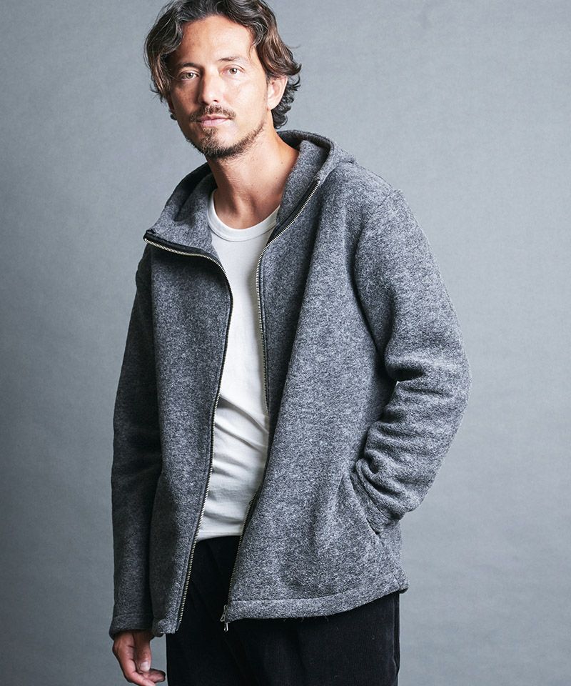 50%OFF【Magine(マージン)】SHETLAND WOOL SLIVER KNIT STAND ZIP