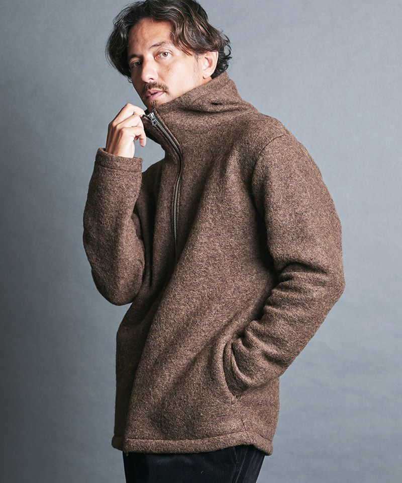 50%OFF【Magine(マージン)】SHETLAND WOOL SLIVER KNIT STAND ZIP