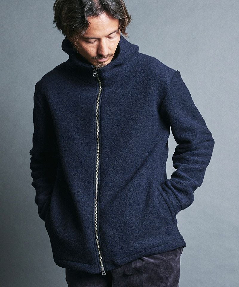 50%OFF【Magine(マージン)】SHETLAND WOOL SLIVER KNIT STAND ZIP