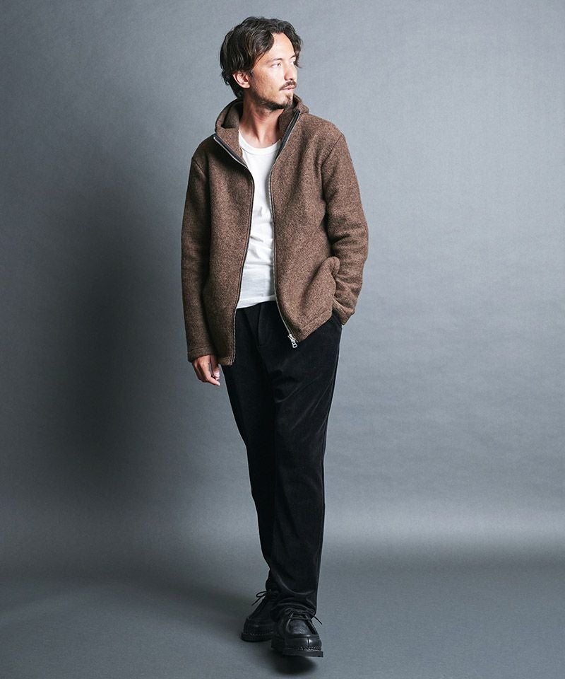 50%OFF【Magine(マージン)】SHETLAND WOOL SLIVER KNIT STAND ZIP