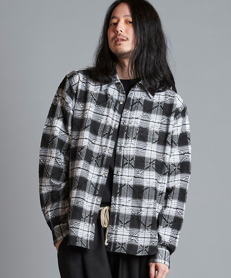 50%OFF【NO ID.(ノーアイディー)】 ﾁｪｯｸBIG-SH シャツ(855006-873S
