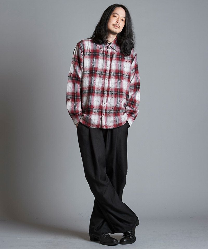 50%OFF【NO ID.(ノーアイディー)】 ﾁｪｯｸBIG-SH シャツ(855006-873S
