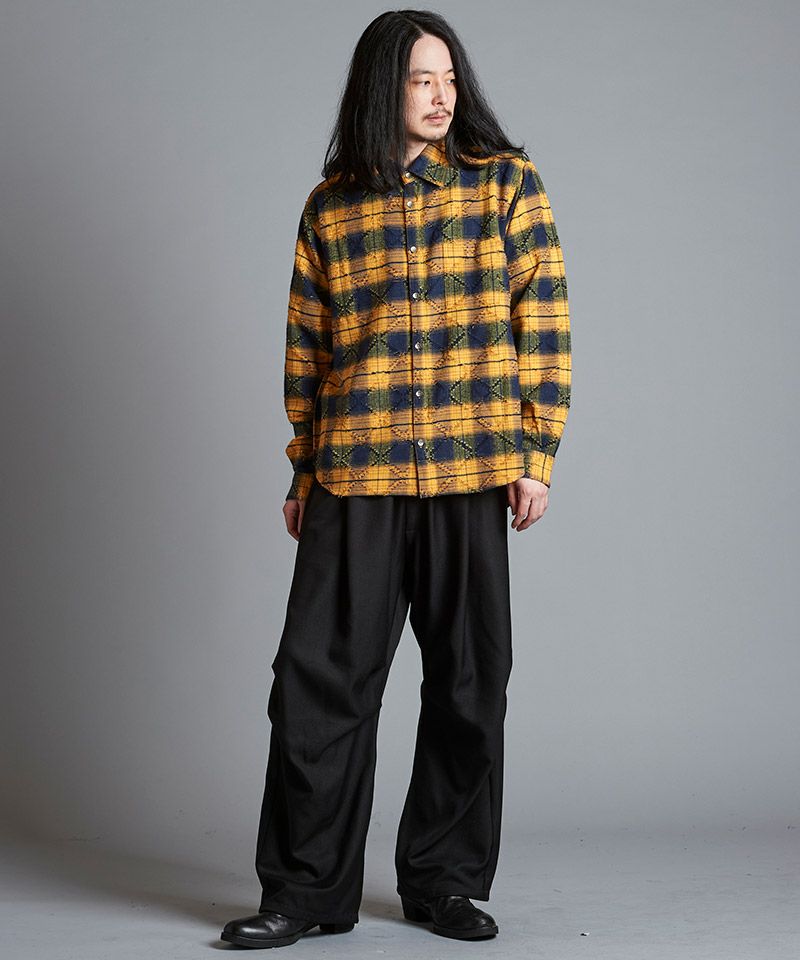 50%OFF【NO ID.(ノーアイディー)】 ﾁｪｯｸBIG-SH シャツ(855006-873S