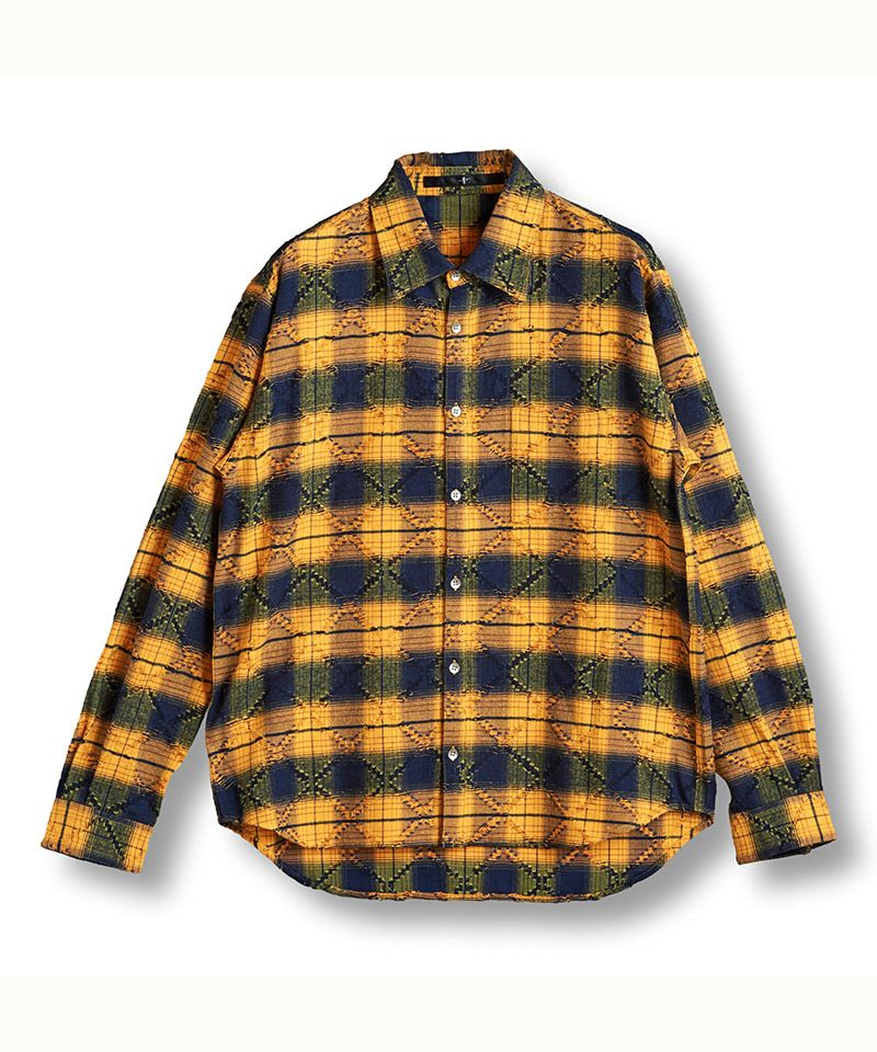 50%OFF【NO ID.(ノーアイディー)】 ﾁｪｯｸBIG-SH シャツ(855006-873S