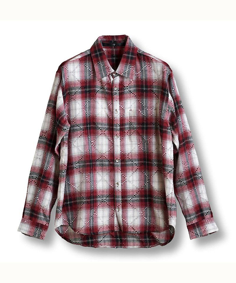 50%OFF【NO ID.(ノーアイディー)】 ﾁｪｯｸBIG-SH シャツ(855006-873S