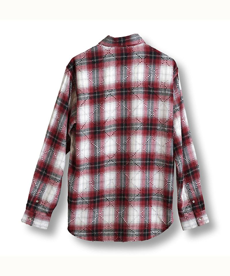 50%OFF【NO ID.(ノーアイディー)】 ﾁｪｯｸBIG-SH シャツ(855006-873S