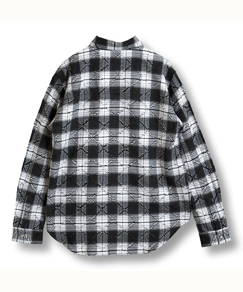50%OFF【NO ID.(ノーアイディー)】 ﾁｪｯｸBIG-SH シャツ(855006-873S