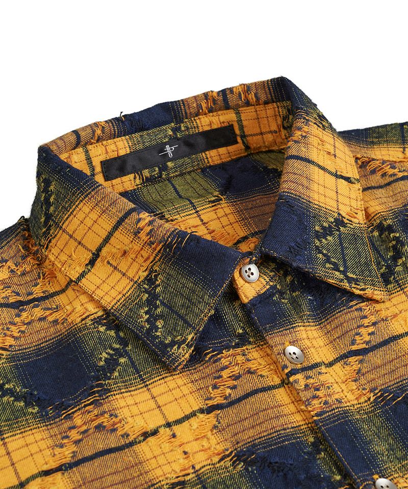 50%OFF【NO ID.(ノーアイディー)】 ﾁｪｯｸBIG-SH シャツ(855006-873S