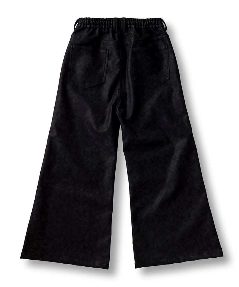 50%OFF【NO ID.(ノーアイディー)】 ｼﾝｾﾃｨｯｸﾚｻﾞｰﾜｲﾄﾞﾌﾚｱPT パンツ