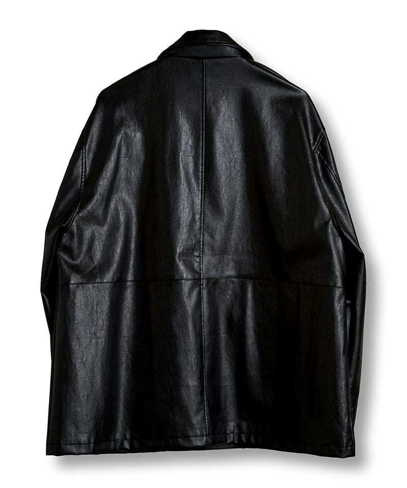 新品 定価96,800円 インバーティア カーコート TEIMEN GINZA 60%OFF【NO ID.(ノーアイディー)】ｼﾝｾﾃｨｯｸﾚｻﾞｰBIGｶｰｺｰﾄ(855006-838C