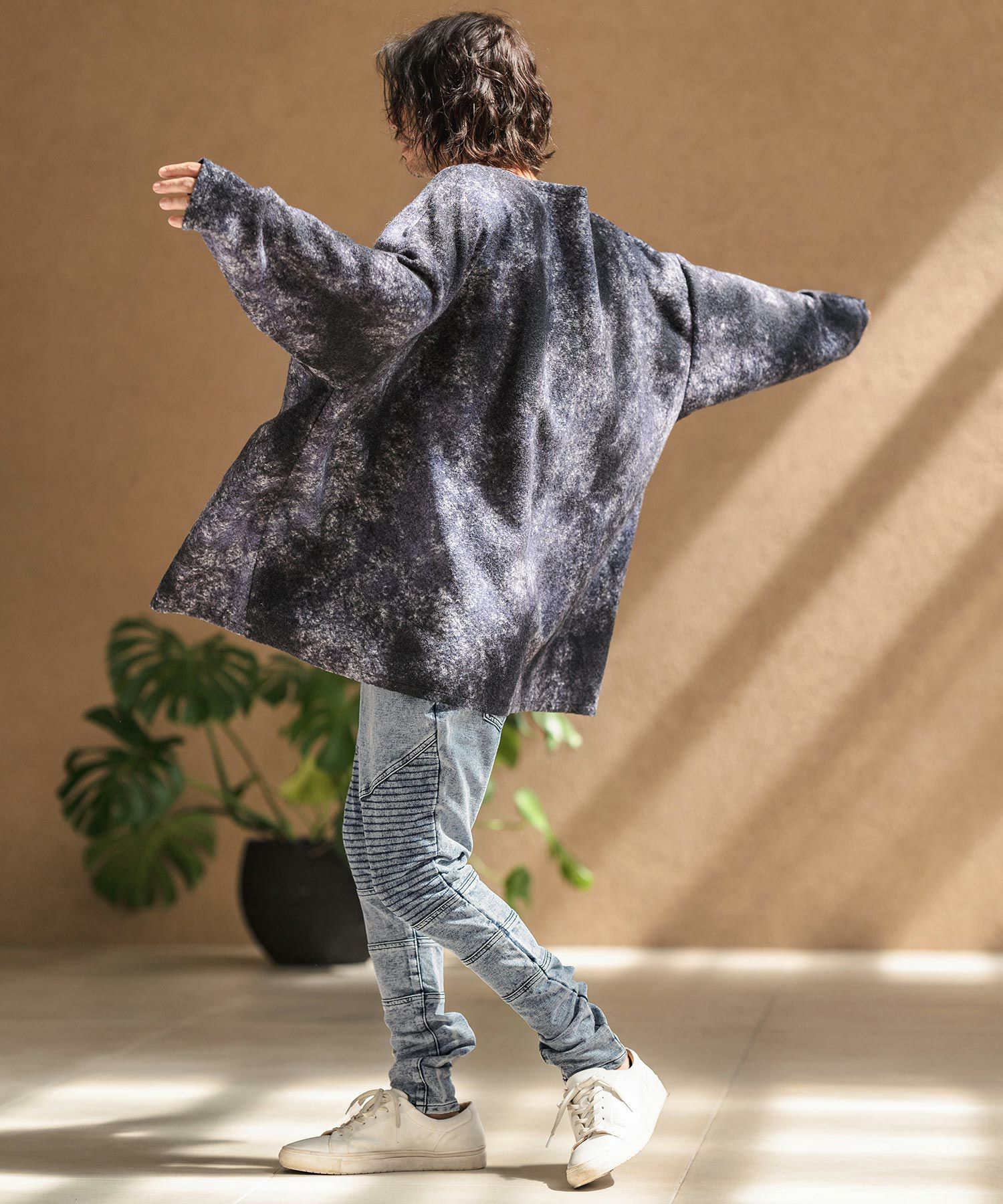 60%OFF【CAMBIO(カンビオ)】カットデニムテーパードバイカーパンツ(CA