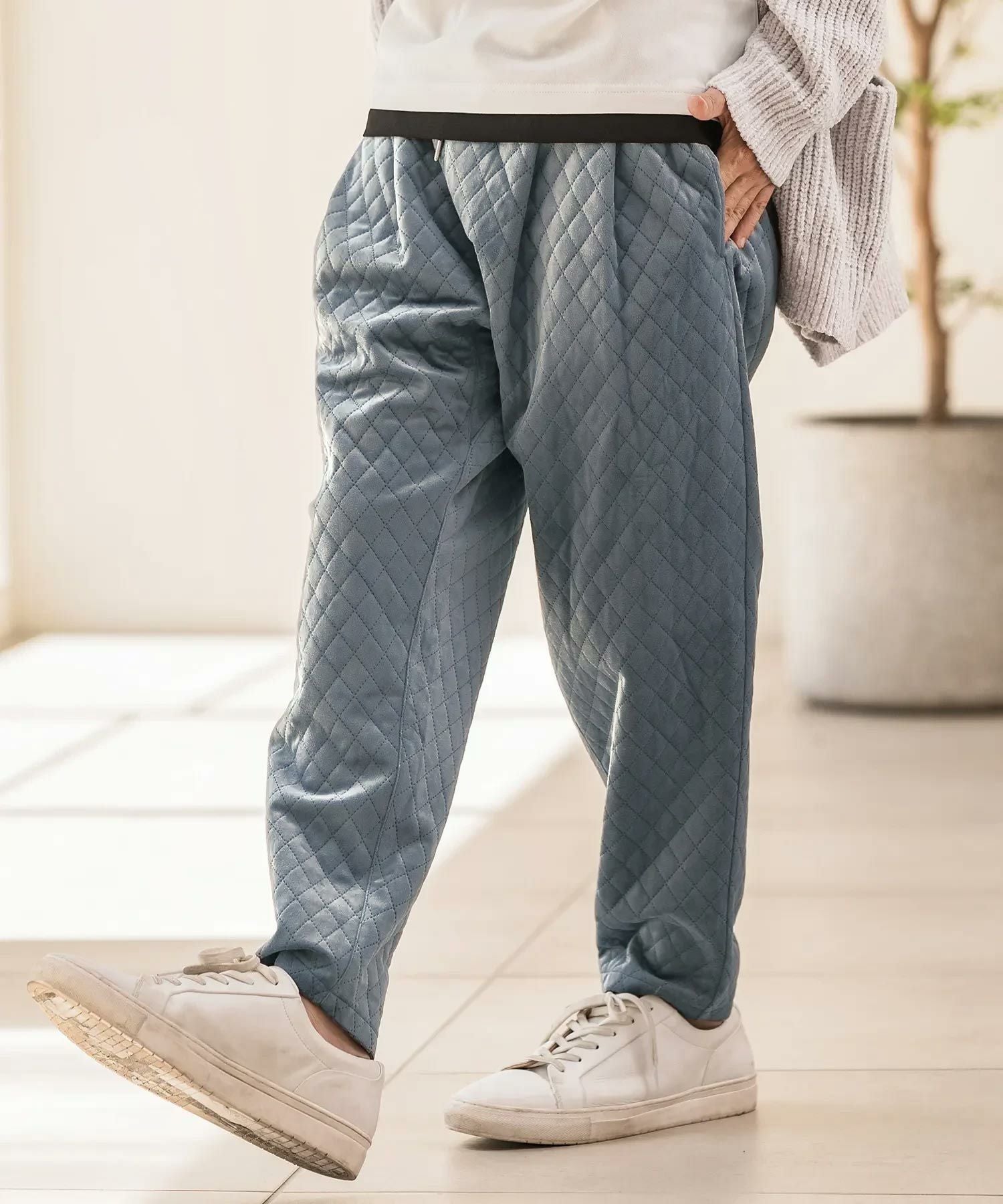 30%OFF【CAMBIO(カンビオ)】Velvet Diamond Quilted Pants キルト