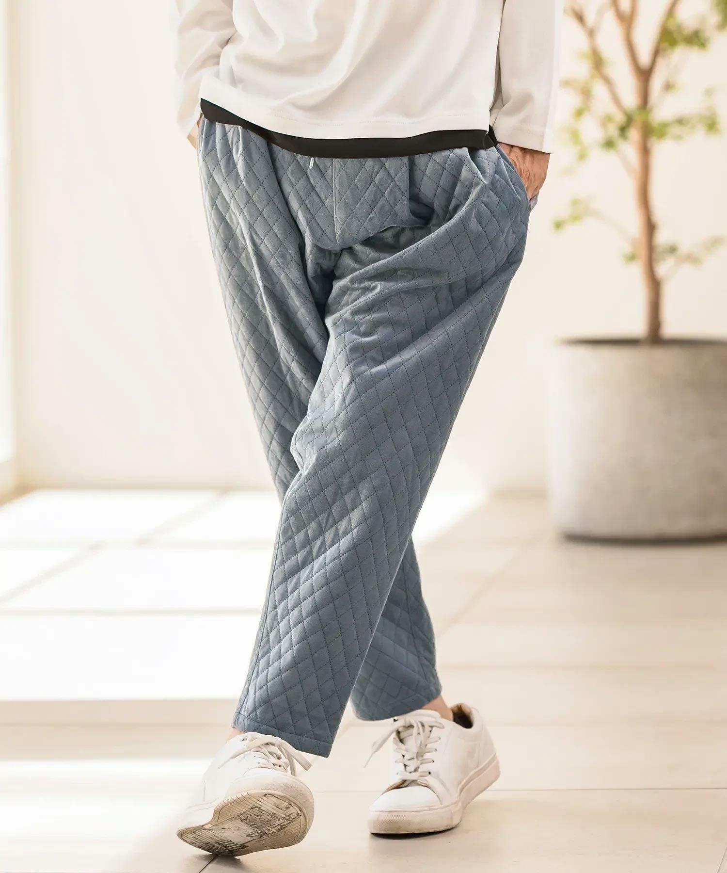 30%OFF【CAMBIO(カンビオ)】Velvet Diamond Quilted Pants キルト