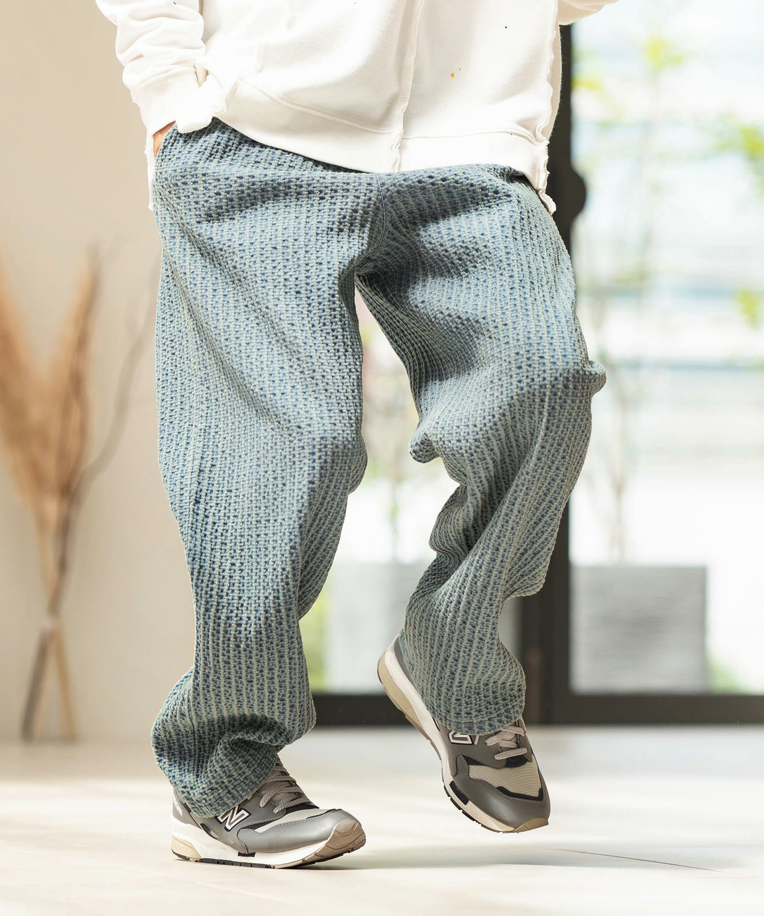 CAMBIO(カンビオ)】Accordion Jacquard Denim Wide Straight Pants CAMBIO(カンビオ)】Accordion Jacquard Denim Wide Straight Pants