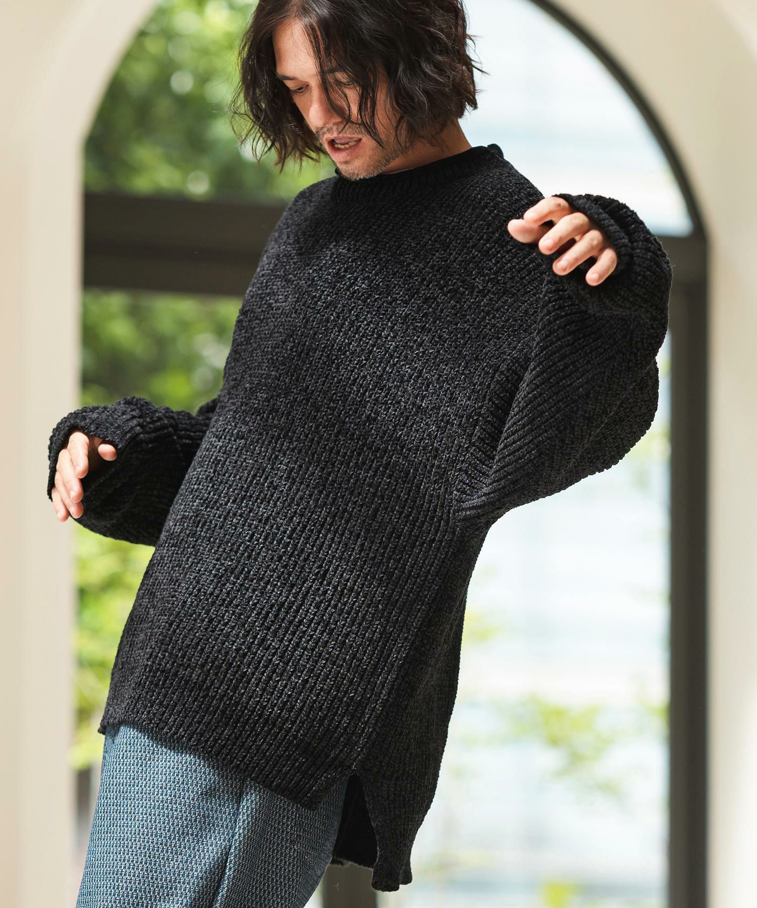 CAMBIO(カンビオ)】Mid Gauge Mole Knit Pullover プルオーバーニット