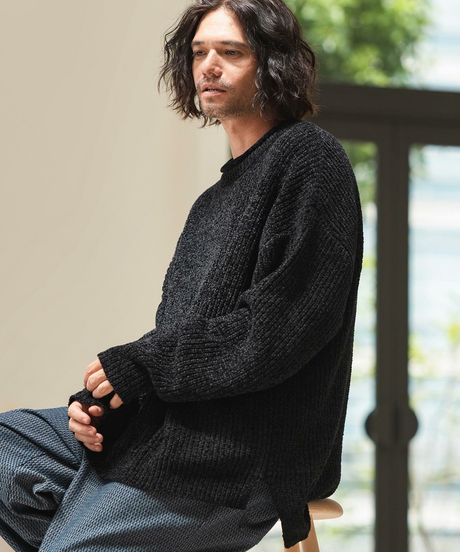 CAMBIO(カンビオ)】Mid Gauge Mole Knit Pullover プルオーバーニット