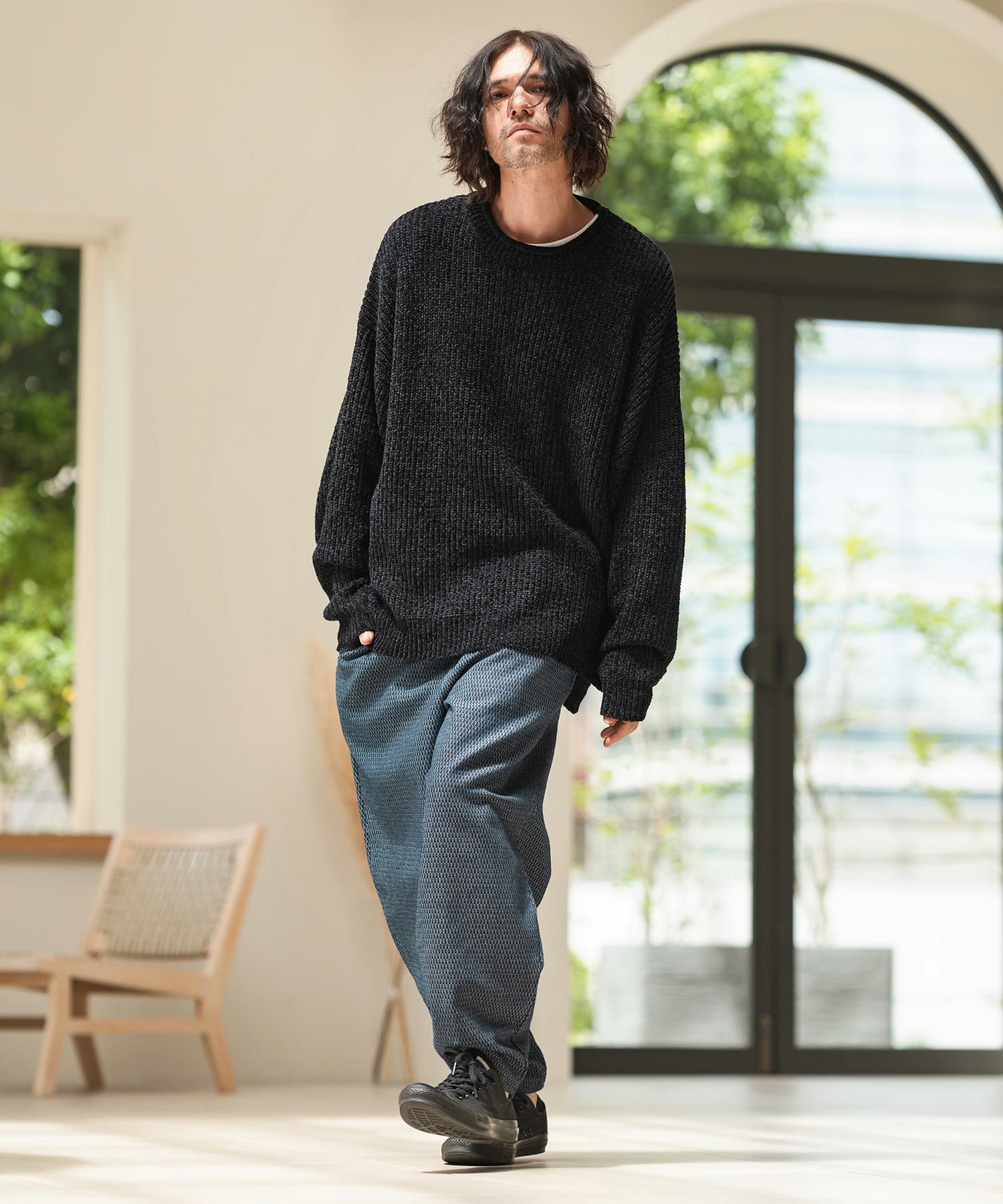 CAMBIO(カンビオ)】Mid Gauge Mole Knit Pullover プルオーバーニット