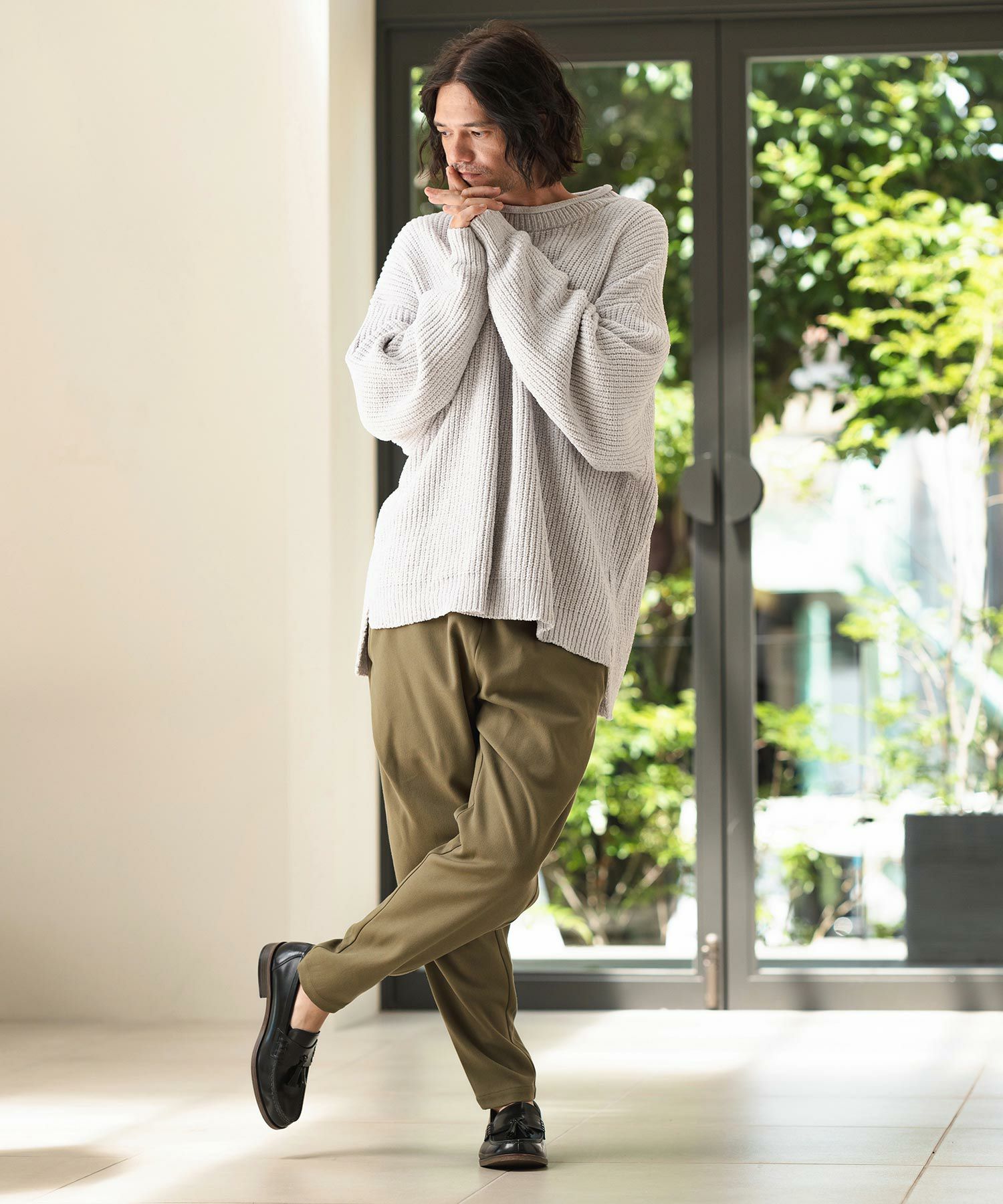 CAMBIO(カンビオ)】Mid Gauge Mole Knit Pullover プルオーバーニット
