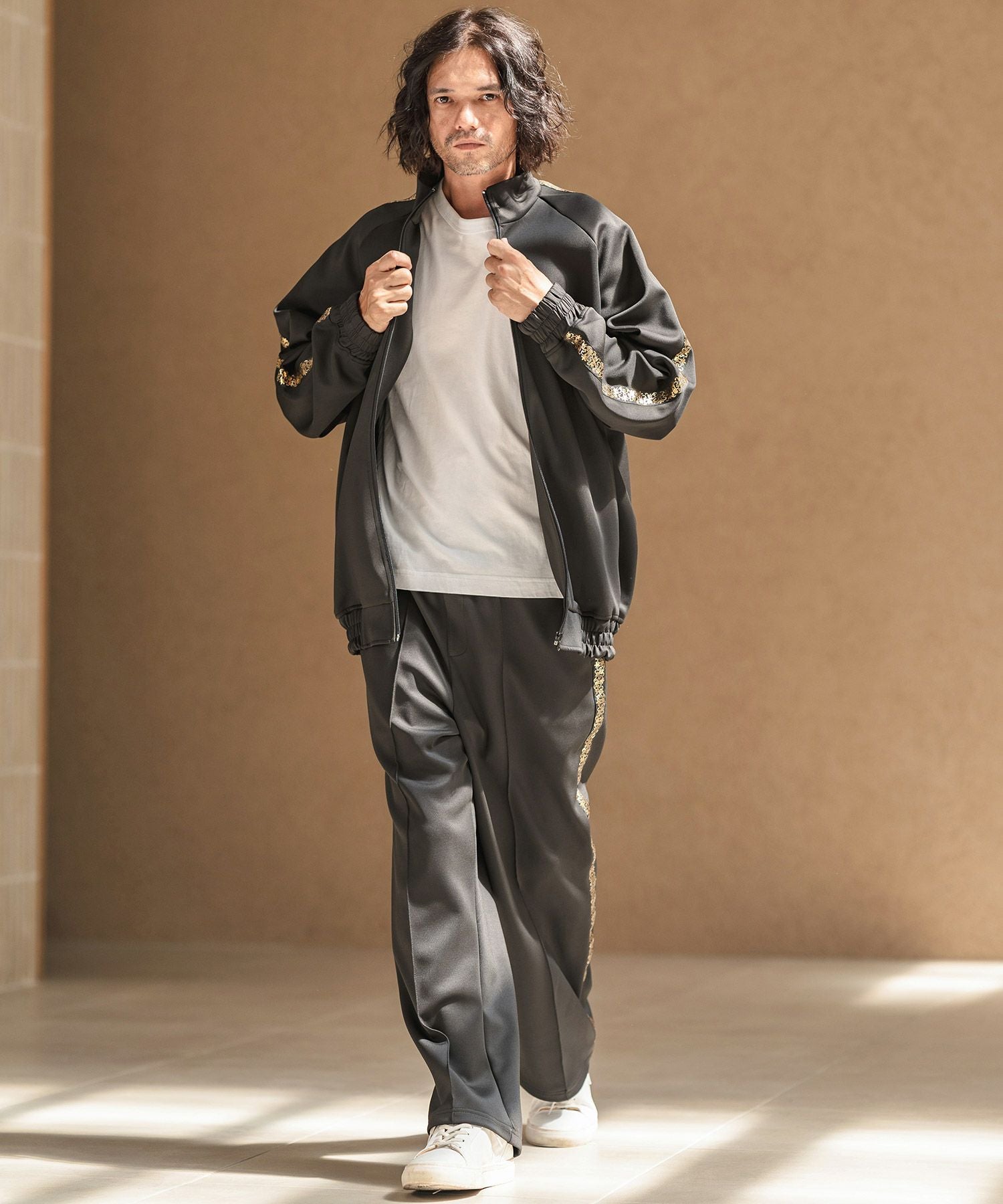 50%OFF【CAMBIO(カンビオ)】Cardboard Knit SideLine Track Pants