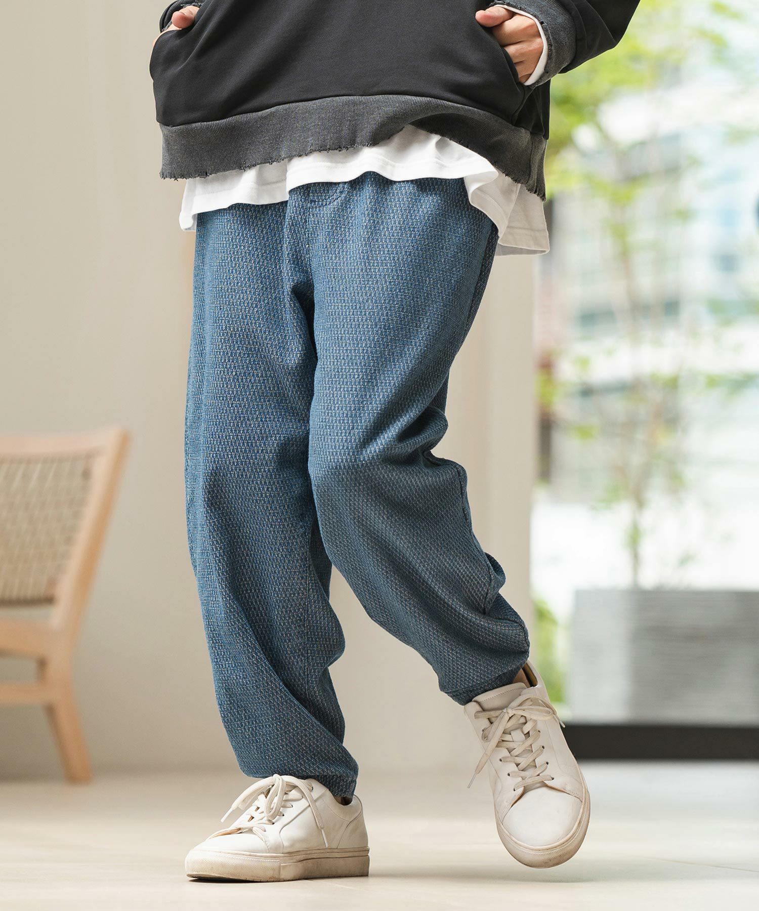 CAMBIO(カンビオ)】Geometric Puffy Jacquard Denim Vintage Like
