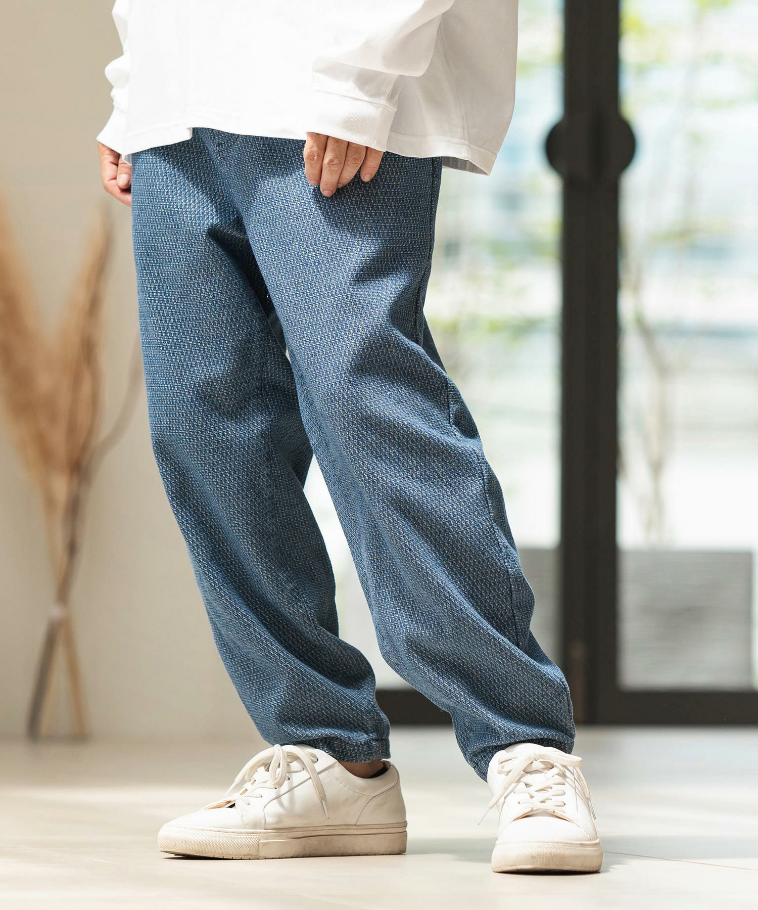 CAMBIO(カンビオ)】Geometric Puffy Jacquard Denim Vintage Like