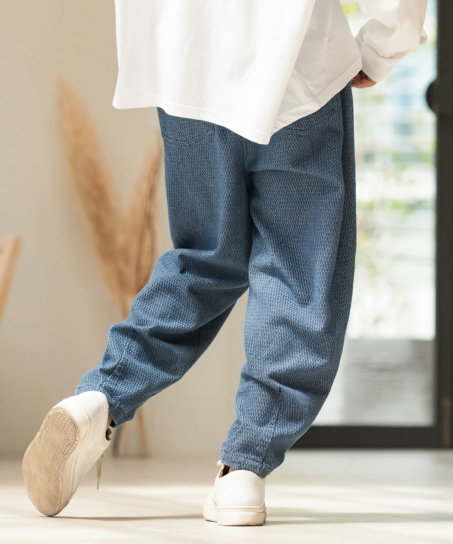 CAMBIO(カンビオ)】Geometric Puffy Jacquard Denim Vintage Like